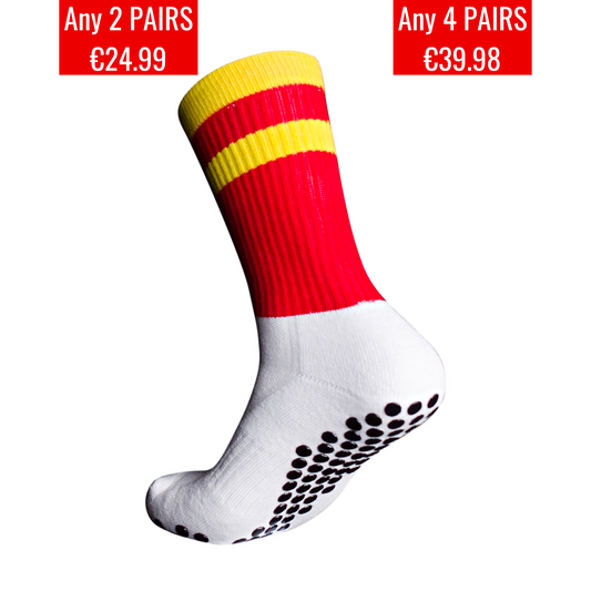 EOS ELITE GAA UltraSoft Grip Socks Red/Yellow
