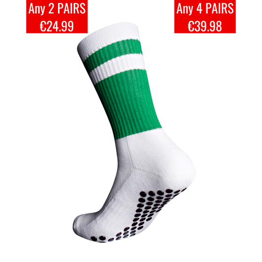 EOS ELITE GAA UltraSoft Grip Socks Green/ White