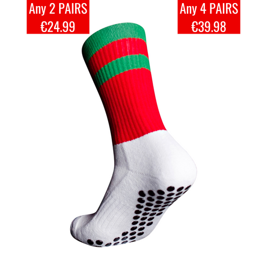 GAA UltraSoft Grip Socks Red/Green