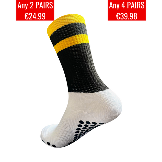 EOS ELITE GAA UltraSoft Grip Socks Black/Yellow