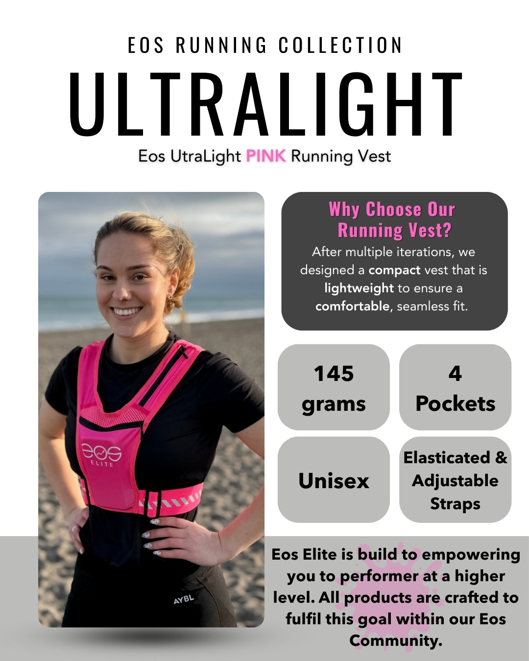 Eos UltraLight Pink Running Vest