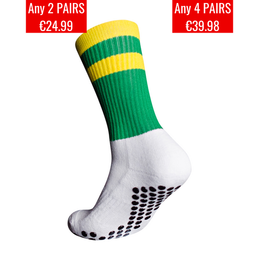 EOS ELITE GAA UltraSoft Grip Socks Green/ Yellow