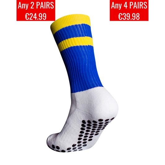 EOS ELITE GAA UltraSoft Grip Socks Blue/ Yellow