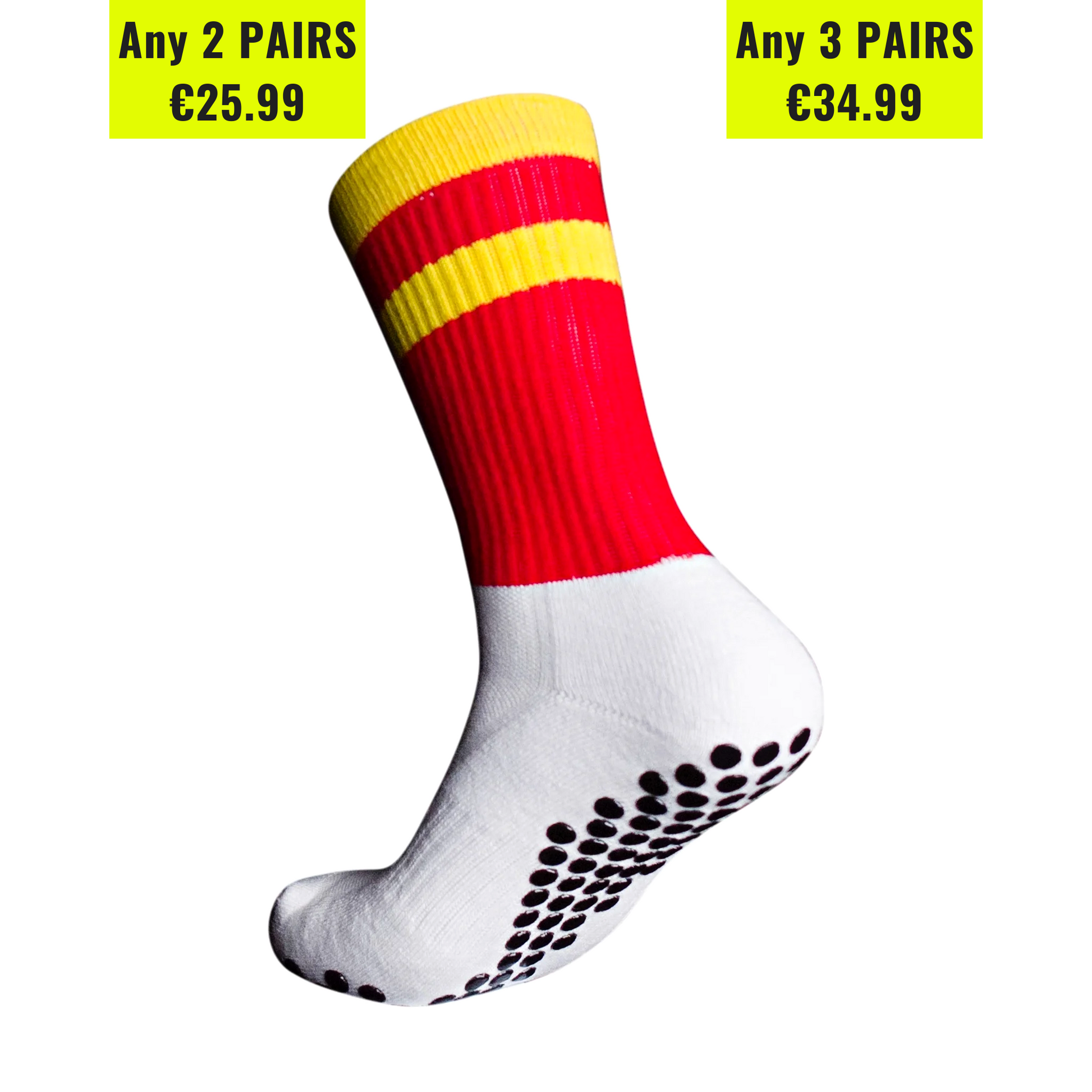 Eos Elite Grip socks Red and yellow