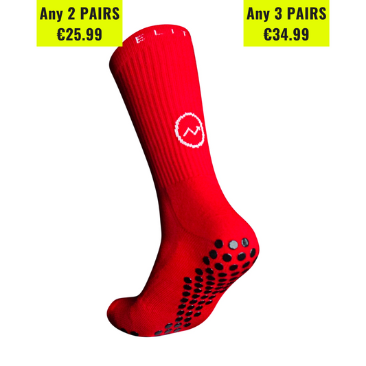 Eos Elite Grip socks Red, 2 pairs for €25.99 or 3 pairs for €34.99