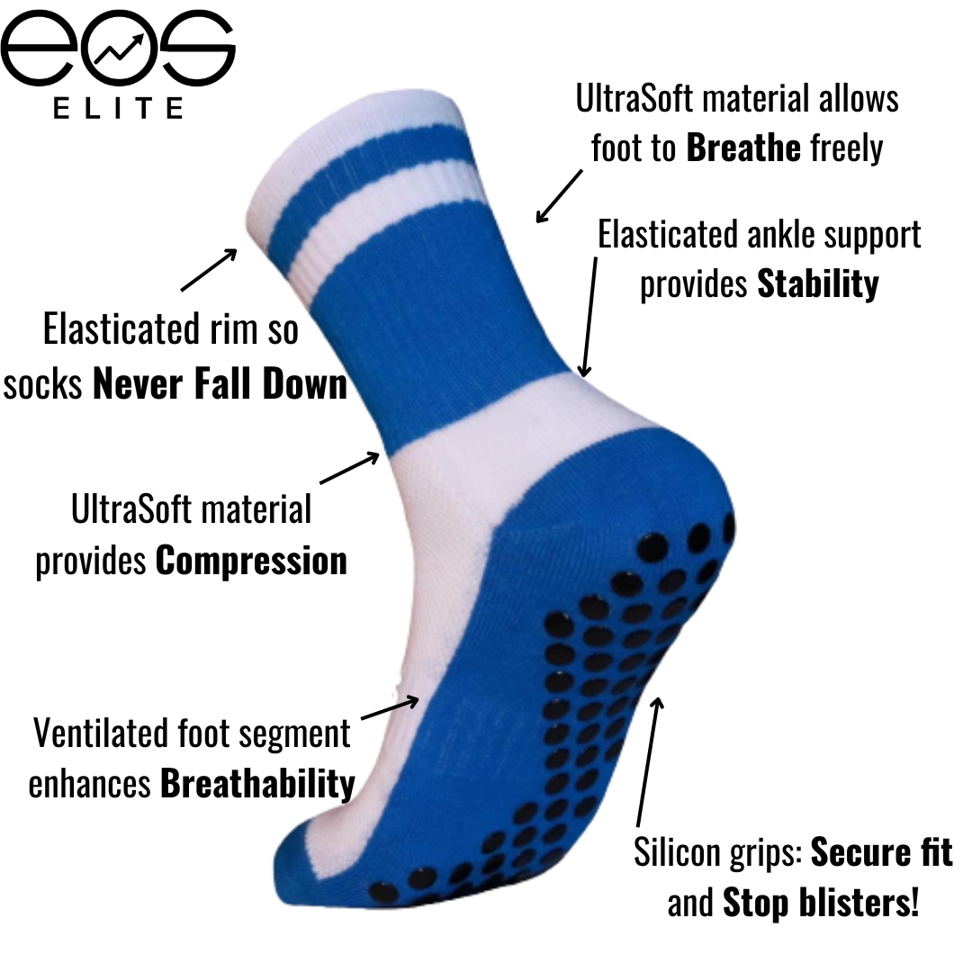 UltraSoft Grip Socks Blue/White